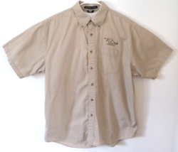 Devon &amp; Jones Ducks Unlimited Short Sleeve Button Down Shirt Mens Beige XL - $29.65