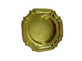 Vtg Polished Brass Wine Coaster 7&quot; No Cork Insert Trinket Tray Candle Ho... - $14.85