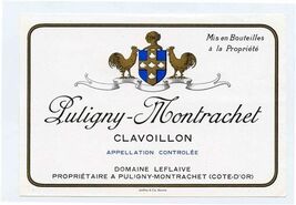 Puligny Montrachet Clavoillon Wine Label Domaine Leflaive - $9.90