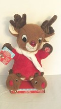 Animated Rudolph the Red-Nosed Reindeer Musical Light Up Plush Dan Dee - 14” - £27.43 GBP