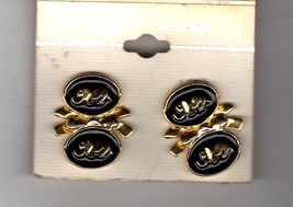 Clip on Earrings - Black and Gold Elephants - $74.01 MXN