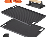 Cast Iron Griddle for Stove Top, Reversible Grill/Griddle + Cast Iron Pr... - $80.99