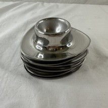 Set Of 6 Vintage Germany Stainless Steel 18/10 Egg Cup Holders MCM Space... - $27.71