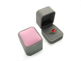 1 Piece Velvet Jewelry Gift Box for Earrings Ring Burgundy Red Navy Gray Black - £3.95 GBP