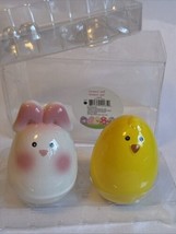 Easter Salt &amp; Pepper Shakers Bunny Baby Chick Ceramic Yellow New 3&quot; Tall - $6.64