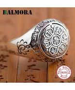 BALMORA 925 Sterling Silver Buddhism Six Words Mantra Unisex Ring - Vintage - £23.17 GBP+