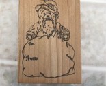 Vintage Image Encore Teddy bear Santa To and From Rubber Stamp 1984 - $16.12