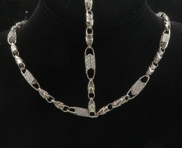 925 Sterling Silver - Vintage Sparkling Topaz Necklace &amp; Bracelet Set - ... - £194.75 GBP