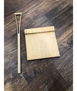 Christmas Snow Shovel Craft Natural Wood Vintage Tole Painting 24 Inches - $15.00