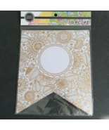 Craft Smith Floral Gold on White Banner 10 PC 6 in x 7 in - $9.84 CAD