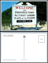 Massachusetts Postcard - Cape Cod, Welcome To Provincetown Sign Cd - £2.32 GBP