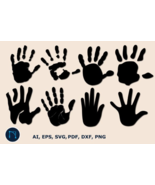 Cricut Handprint Silhouette Svg Bundle - $68.38 CAD