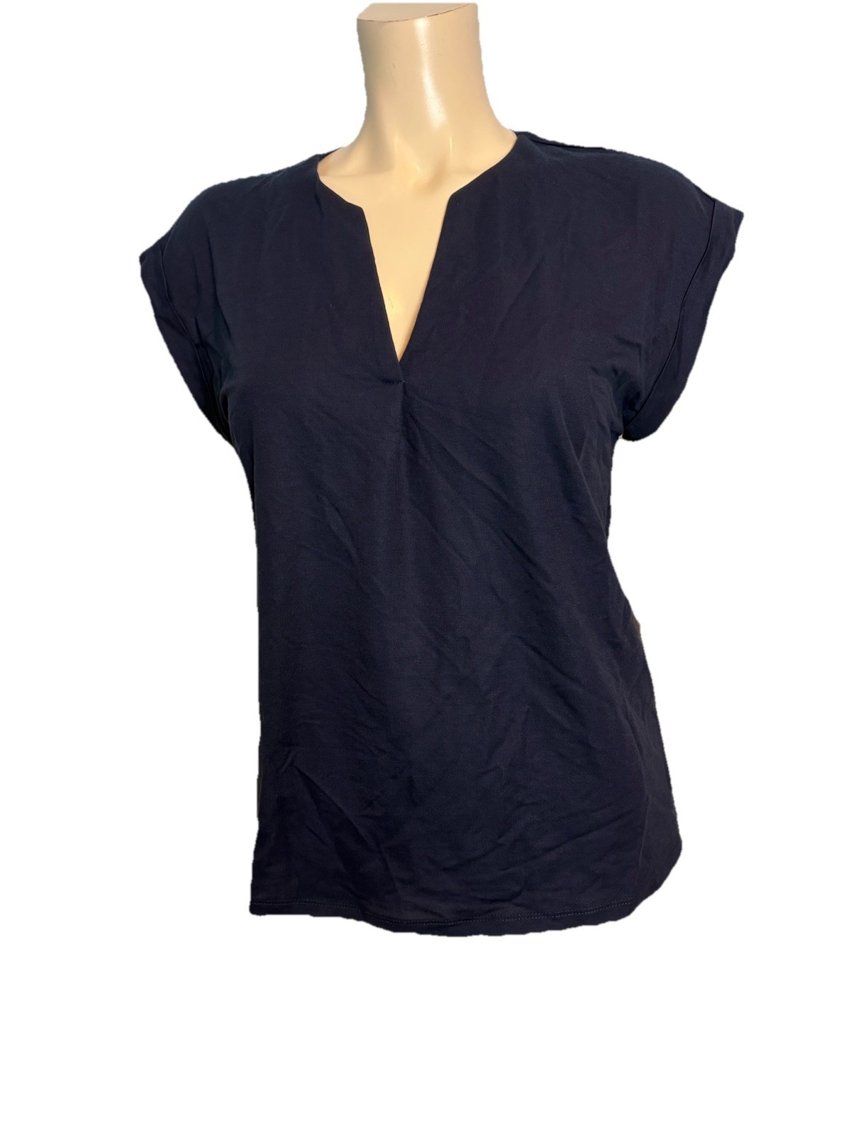 Bobeau Women&#39;s Cap Sleeve Top Small Navy Blue - $23.74