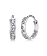 0.45Ct Round Cut CZ 925 Sterling Silver Huggie Hoop Party Wear Wedding E... - $102.05 CAD