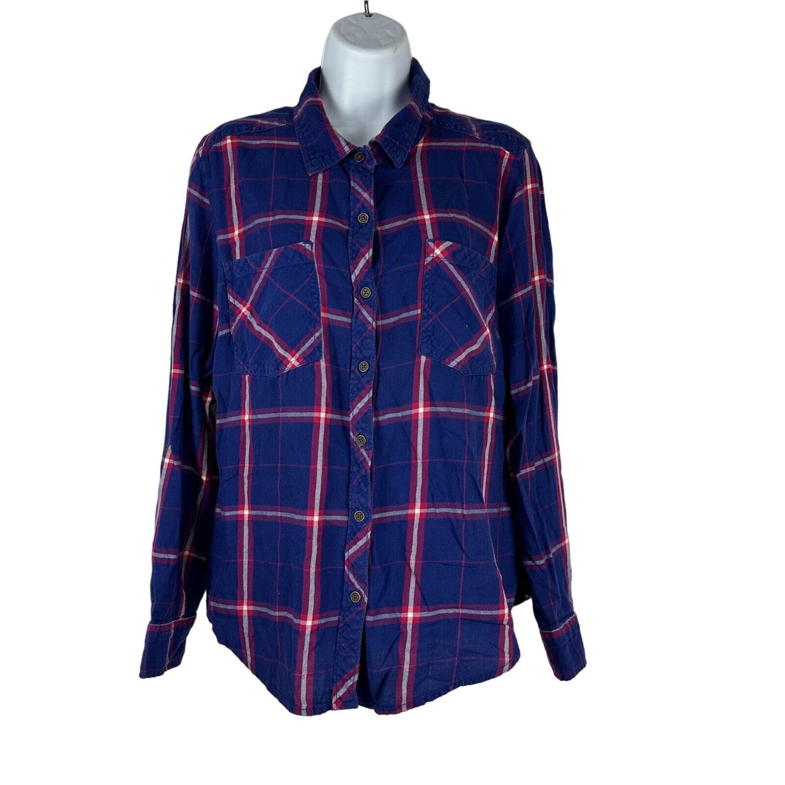 Primary image for Faded Glory Youth Girls Plaid Long Sleeved Button Down Shirt Size L(12-14)