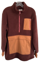 Offline by Aerie Women&#39;s Half Zip Fleece Sweatshirt w/Zip Pockets Size XS Brown - £23.22 GBP