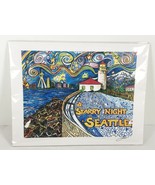 Starry Night Seattle Alki Point Lighthouse Leo Signed 8.5&quot; X 11&quot; Space N... - £19.77 GBP