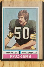 Vintage Football Trading Card 1974 Topps #472 Jim Carter Green Bay Packers - £6.70 GBP