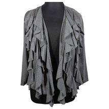 Double Take Vintage Ruffled Open Front Lightweight Cardigan Plus Size 1X - $35.00