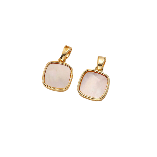 Jewelry Charms – Antique Gold Alloy with Natural Mother of Pearl Inlay - $7.59