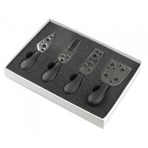 Invotis Set of 4 cheese knives with holes pattern - £14.68 GBP