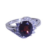 Jaipur 925 Solid Sterling Silver Resplendent Natural Red Ring, Garnet Re... - £19.75 GBP