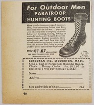 1949 Print Ad Corcoran Paratroop Hunting Boots Stoughton,Massachusetts - £7.72 GBP