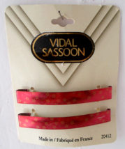 VIDAL SASSOON 2 Pc Red Metal Hair Barette 1998 HELEN OF TROY France - $4.94