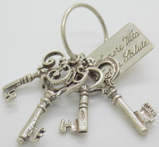 Vintage Italian Handmade Genuine Silver .800 &quot;Keys to Happiness&quot; Keys Mi... - $57.09