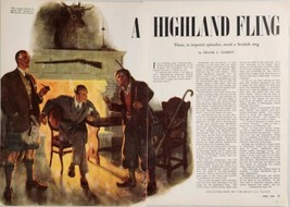 1952 Magazine Picture &quot;A Highland Fling&quot; Illustrated by Charles La Salle - £14.14 GBP