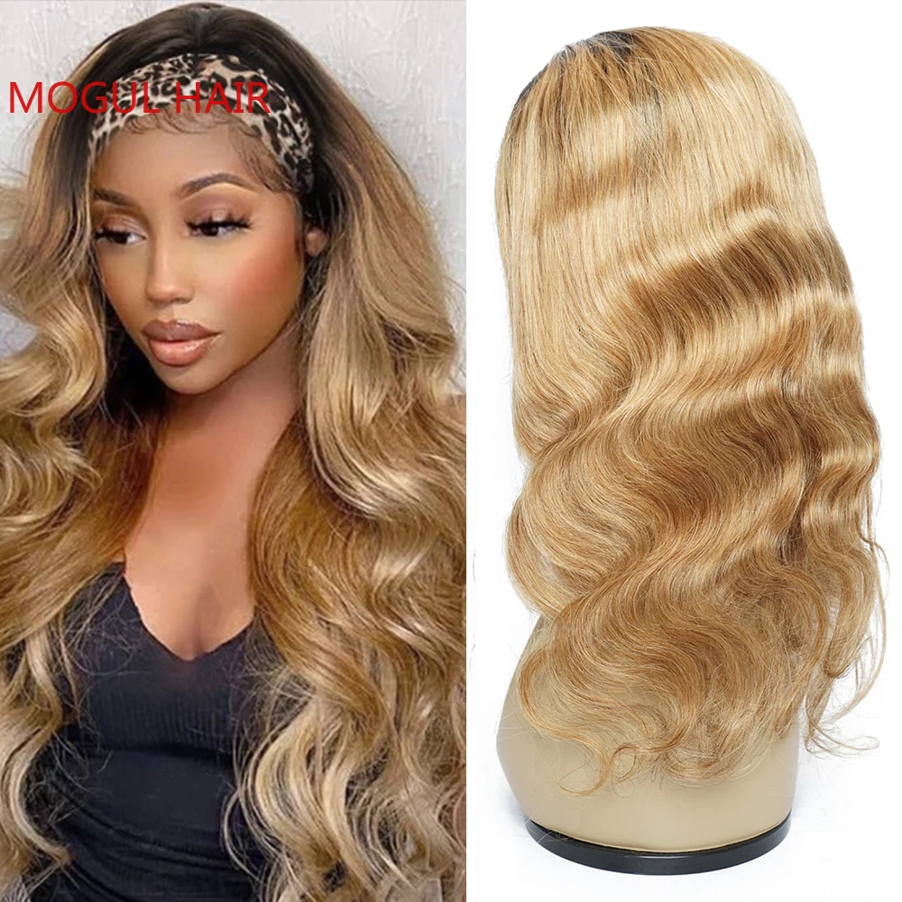 Headband Wig Body Wave Remy Human Hair Wigs for Women Brown Blonde Black 1B  - £33.63 GBP+