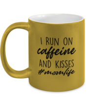 Mom Mugs I Run On Caffeine and Kisses Gold-M-Mug  - £14.11 GBP