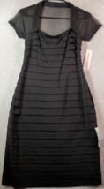 Maggy London Sheath Dress Womens Size 2 Black Polyester Short Sleeve Sweetheart - £13.38 GBP