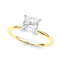 14K Yellow Gold Sqaure Cut Lab Grown Diamond Engagement Ring 0.50ctw to ... - $475.19+