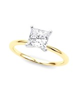 14K Yellow Gold Sqaure Cut Lab Grown Diamond Engagement Ring 0.50ctw to ... - $659.28 CAD+