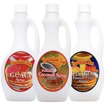 Hawaiian Sun Variety 3 Pack Lilikoi, Coconut, And Guava Syrup 12.5 Oz. Each - $84.15