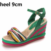 Crystal Queen Summer Wees Heel Sandals Peep Toe High Heel Height Increasing Plat - £31.75 GBP