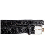 Men's Belvedere Belt Genuine Ostrich Quill up to Size 44 #2001 Black - $139.50