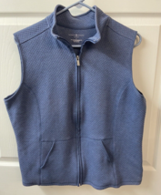 Karen Scott  Vest Womens Large Blue Gray Quilted Full Zip Light Weight - $12.20