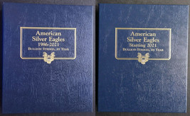 Set of 2 Whitman American Silver Eagle Coin Album 1986-2024 #3395 #4898 - $54.95