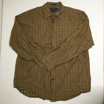 Daniel Cremieux Men&#39;s Button Up Long Sleeved Striped Shirt Brown Beige Size XL - £23.96 GBP