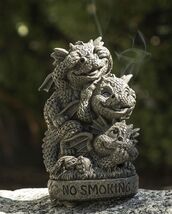 No Smoking See Hear Speak No Evil Whimsical Dragons Backflow Incense Burner - €19,70 EUR