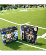 Set Of 2 NFL Pittsburgh Steelers Football Helmet 500 Pc &amp; Giant Floor Pu... - $21.70 CAD