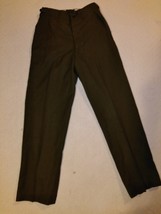 NEW OLD STOCK KOREAN WAR 18 OUNCE WOOL OD FIELD TROUSERS SMALL LONG ZIPP... - $76.49