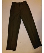 NEW OLD STOCK KOREAN WAR 18 OUNCE WOOL OD FIELD TROUSERS SMALL LONG ZIPP... - $76.49