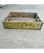 Vintage Pepsi Cola Soda Pop Painted Yellow Wooden Wood Crate - £12.75 GBP