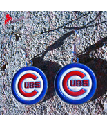 Chicago Cubs Dangle Earrings, Sports Earrings, Baseball Fan Earrings - G... - £3.10 GBP