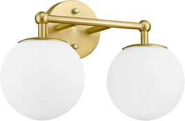 Bathroom Light Fixtures, 2-Light Vanity Lights Over Mirror Wall Sconce, Gold - £52.36 GBP