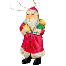 Russ Berrie Ceramic Santa Long Red Coat with Gifts Christmas Ornament # ... - £5.33 GBP