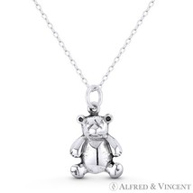 Pot Belly Teddy Bear Children&#39;s Toy Charm Oxidized .925 Sterling Silver ... - $23.16+